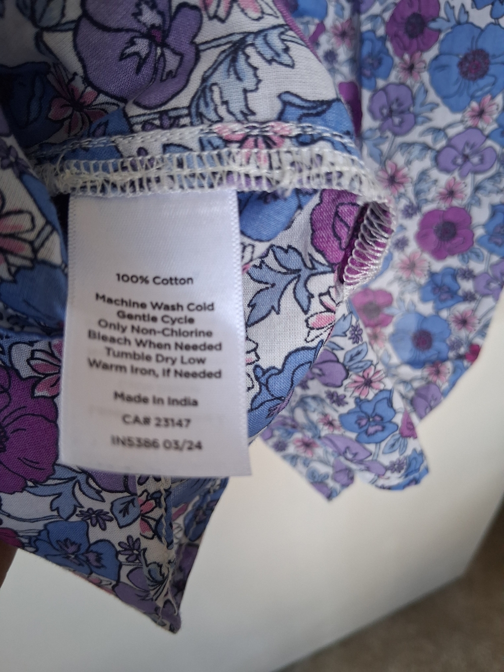 Talbots Womans Floral Button-Up Shirt in Blue & Purple - Picture 6 of 6